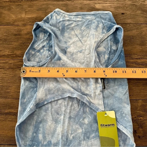 NWT Fitwarm Dogs small‎ Blue Tie Dye Muscle Shirt reflective Cotton New Doggie - Picture 5 of 5